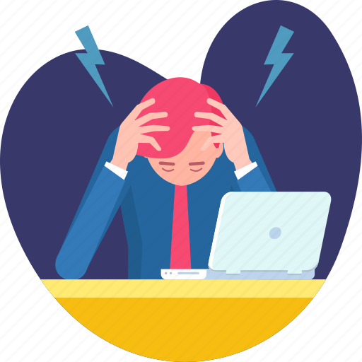 Despair, distraught, headache, problem, stress, tired, work icon - Download on Iconfinder