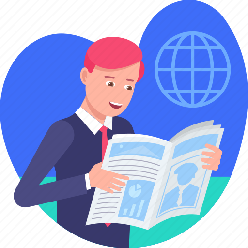 Business, character, market, news, newspaper, reading, reading newspaper icon - Download on Iconfinder