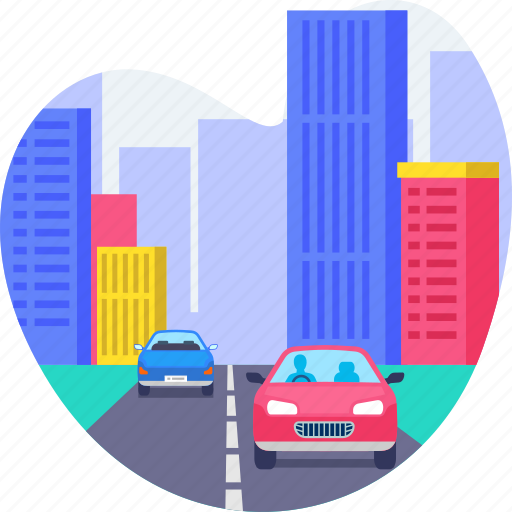 Building, car, city, driving, office, road, transport icon - Download on Iconfinder