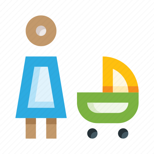 Mom, walk, stroller, mother icon - Download on Iconfinder