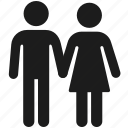 couple, man, woman, two, together, silhouette, figure