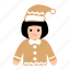 people, christmas, woman, gingerbread, costume, hat 