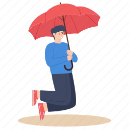 umbrella man, umbrella boy, parasol, winter protection, umbrella 