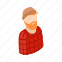 adult, casual, isometric, male, man, men, red