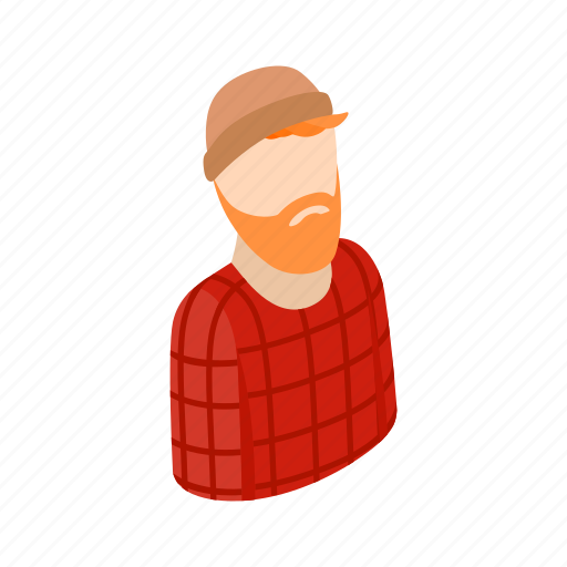 Adult, casual, isometric, male, man, men, red icon - Download on Iconfinder