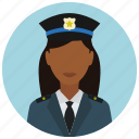 badge, crime, officer, police, protection, woman, avatar