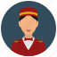 bellgirl, bowtie, hat, services, uniform, avatar 