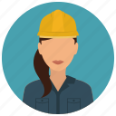 construction, helmet, services, woman, avatar