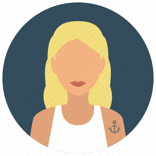 Anchor, sailor, services, tattoo, woman, avatar icon - Download on Iconfinder