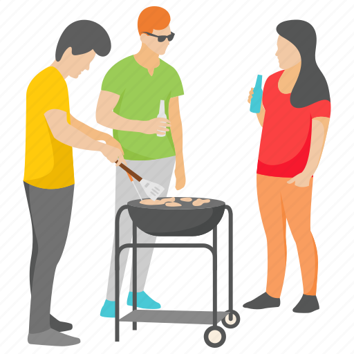 Bbq food, friends picnic, outdoor cooking, outdoor picnic, picnic food illustration - Download on Iconfinder