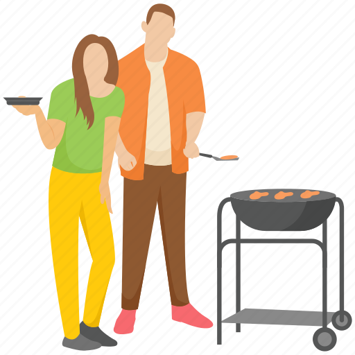 Bbq grill, camp food, grilled food, honeymoon, picnic food illustration - Download on Iconfinder