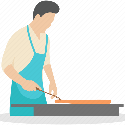 Bbq, camp cooking, chef cooking, grilled food, outdoor cooking illustration - Download on Iconfinder