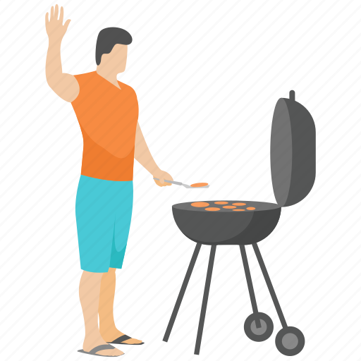 Bbq grill, food, grilled food, outdoor cooking, picnic illustration - Download on Iconfinder