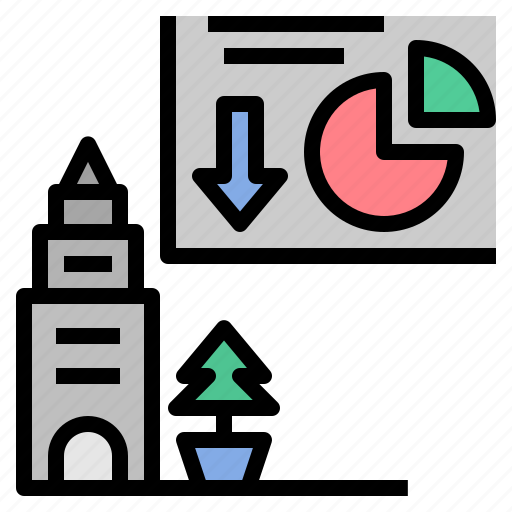 Graph, deflation, city, stock market, inflation, money, economy icon - Download on Iconfinder