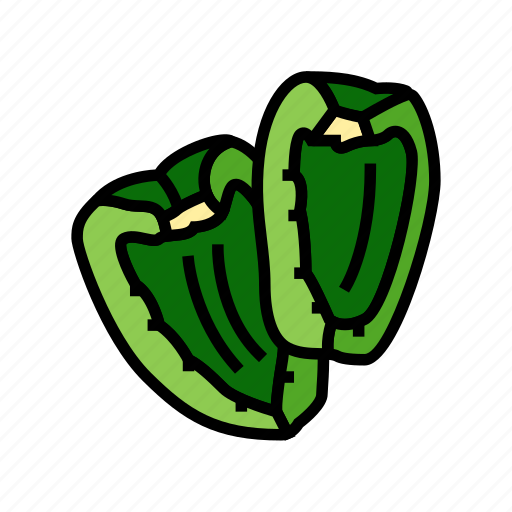 Slice, green, pepper, ingredient, food, organic icon - Download on Iconfinder