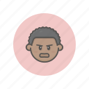 boy, afro, face, avatar, angry, mood
