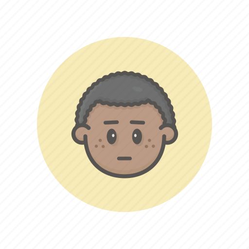 Afro, disappointed, mood, kid icon - Download on Iconfinder