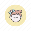 disappointed, girl, face avatar, user, profile, emotion