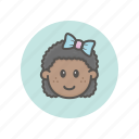 girl, avatar, happy, lady, person, circular background