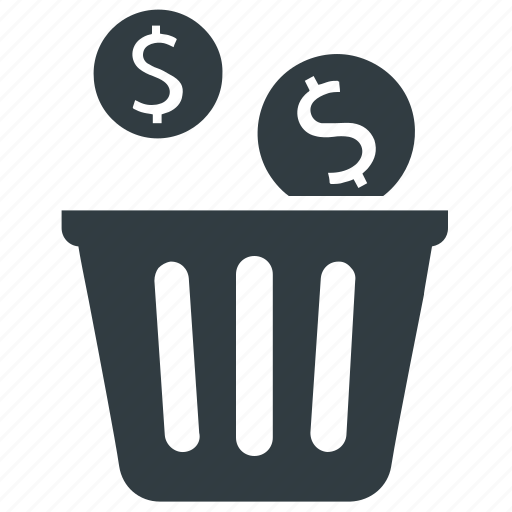 Bin, capital, financial waste, money, waste icon - Download on Iconfinder