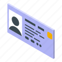 personal, information, document, isometric
