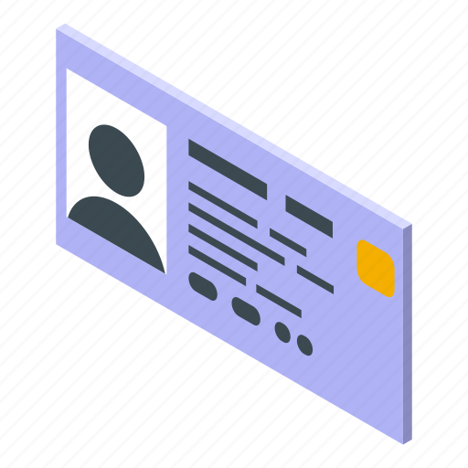 Personal, information, document, isometric icon - Download on Iconfinder