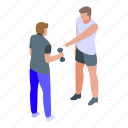 dumbbell, personal, trainer, isometric 