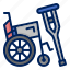 wheelchair, and, crutches, disabilities, disability, disabled 