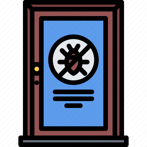 Door, sign, beetle, bug, insect, pest, control icon - Download on Iconfinder