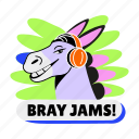 enjoying, music, donkey, pet, animal, typography