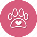 animal, claw, dog, foot, heart, paw, pet