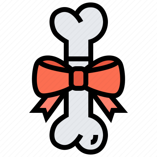 Bone, bow, chew, dog, toy icon - Download on Iconfinder