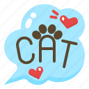 cat, lettering, text, bubble, pets, label 