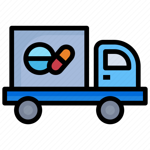 Truck, delivery, logistics, medication, pills icon - Download on Iconfinder
