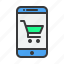 application, cart, ecommerce, mobile, phone, shopping 