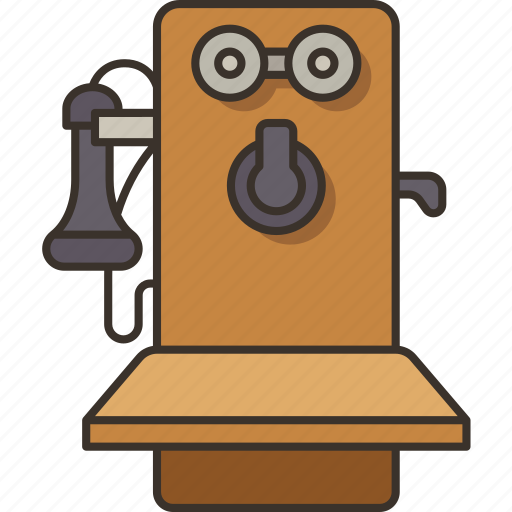 Telephone, magneto, wall, communication, antique icon - Download on Iconfinder