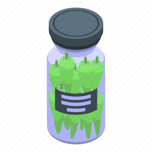Pickled, green, pepper, isometric icon - Download on Iconfinder
