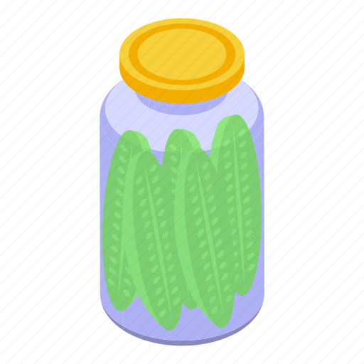 Pickled, cucumber, isometric icon - Download on Iconfinder