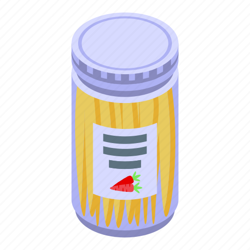 Pickled, carrot, isometric icon - Download on Iconfinder