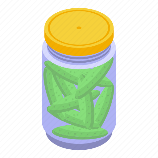 Pickled, green, cucumber, isometric icon - Download on Iconfinder