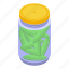 pickled, green, cucumber, isometric 