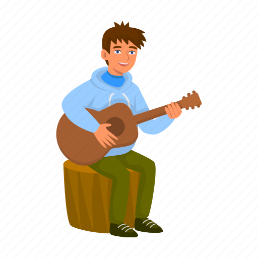 Guitar, man, nature, picnic, travel, vacation icon - Download on Iconfinder