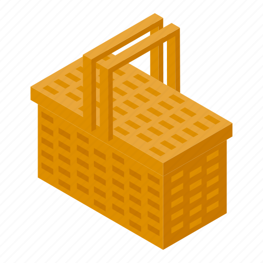 Picnic, basket, isometric icon - Download on Iconfinder