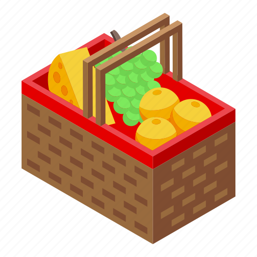 Family, picnic, basket, isometric icon - Download on Iconfinder