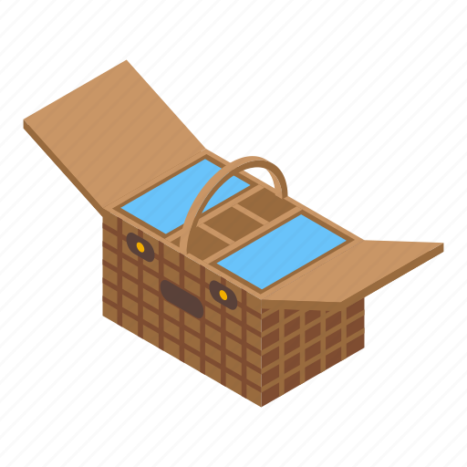 Weekend, basket, isometric, picnic icon - Download on Iconfinder