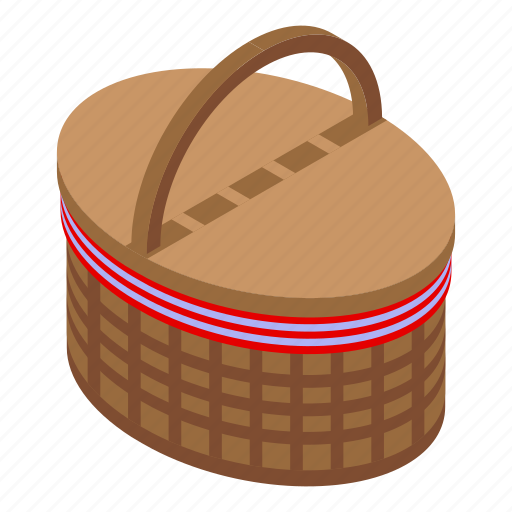 Farmer, picnic, basket, isometric icon - Download on Iconfinder