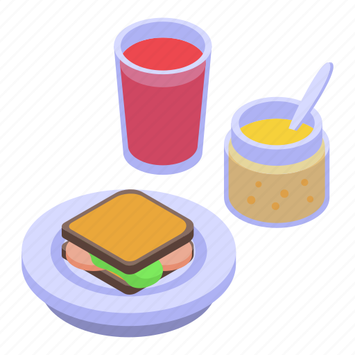 Picnic, sandwich, isometric, food icon - Download on Iconfinder