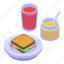 picnic, sandwich, isometric, food 