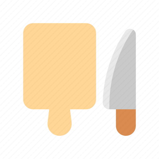 Knife, cutting, chopping, kitchen, chef, cook, cutting board icon - Download on Iconfinder
