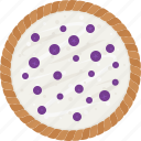 pie, pastry, bakery, sweet, food, blueberry pie, cream, whipped cream